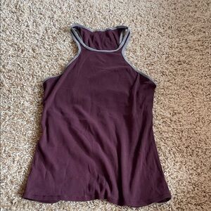 Lululemon Athletica Maroon Tank Top with Gray Trim